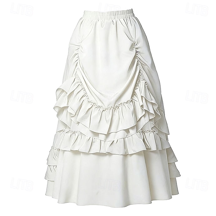 Retro Antiguo Victoriano Medieval Falda Bruja Princesas Aristócrata Volante Disfraz Mujer Víspera de Todos los Santos Carnaval Feria del Renacimiento LARP Adulto Falda 2026 - $50.99 –P4