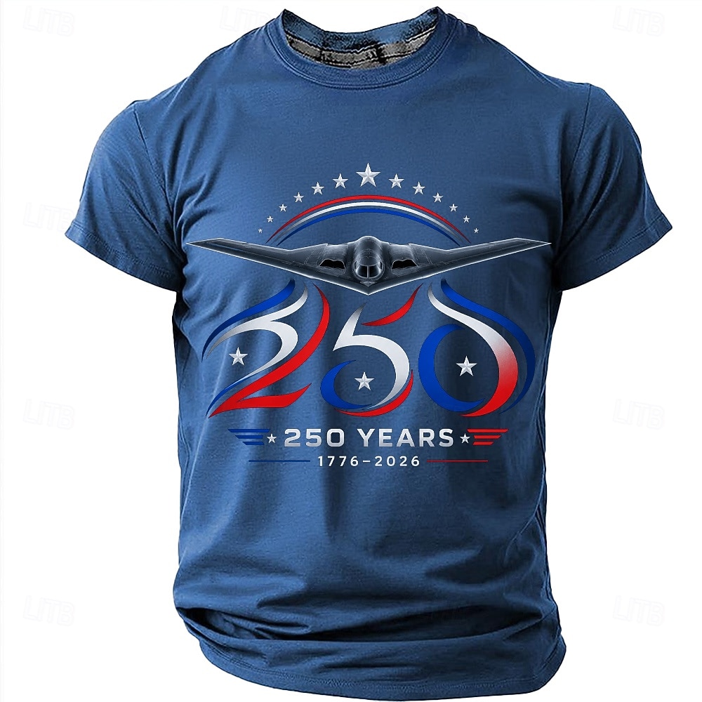 4 ביולי 2026, ה-250 בגדי ריקוד גברים כוכב 1776 חולצה קצרה שרוולים קצרים חולצה קצרה הדפסת תלת מימד צווארון עגול קצר חולצה פטריוטי יומי פֶסטִיבָל פול שחור כחול כהה קיץ אביב ביגוד S M L XL XXL XXXL 2026 - $18.99 –P1