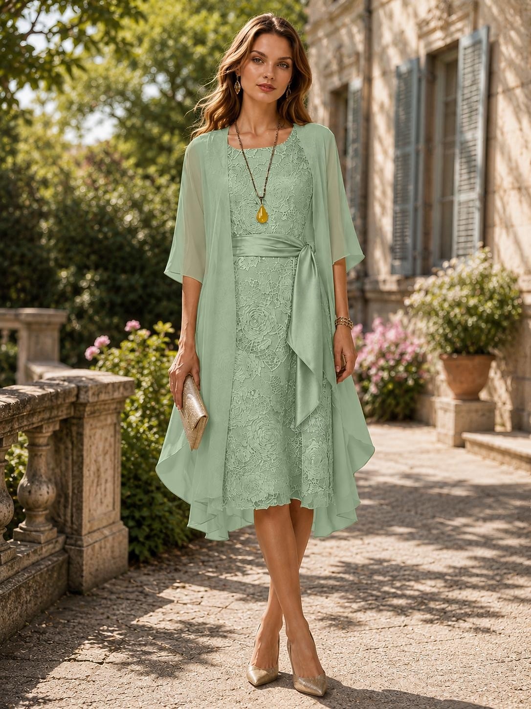 Effen Sjaals Jas Jacket Vrouwen Wrap Moeder's Bruiloft Gast Wraps Dames Elegante Halve Mouw Chiffon Wraps Met Effen Kleur Voor Avondfeest Lente  Herfst dress to impress 2026 - $16.49 –P10