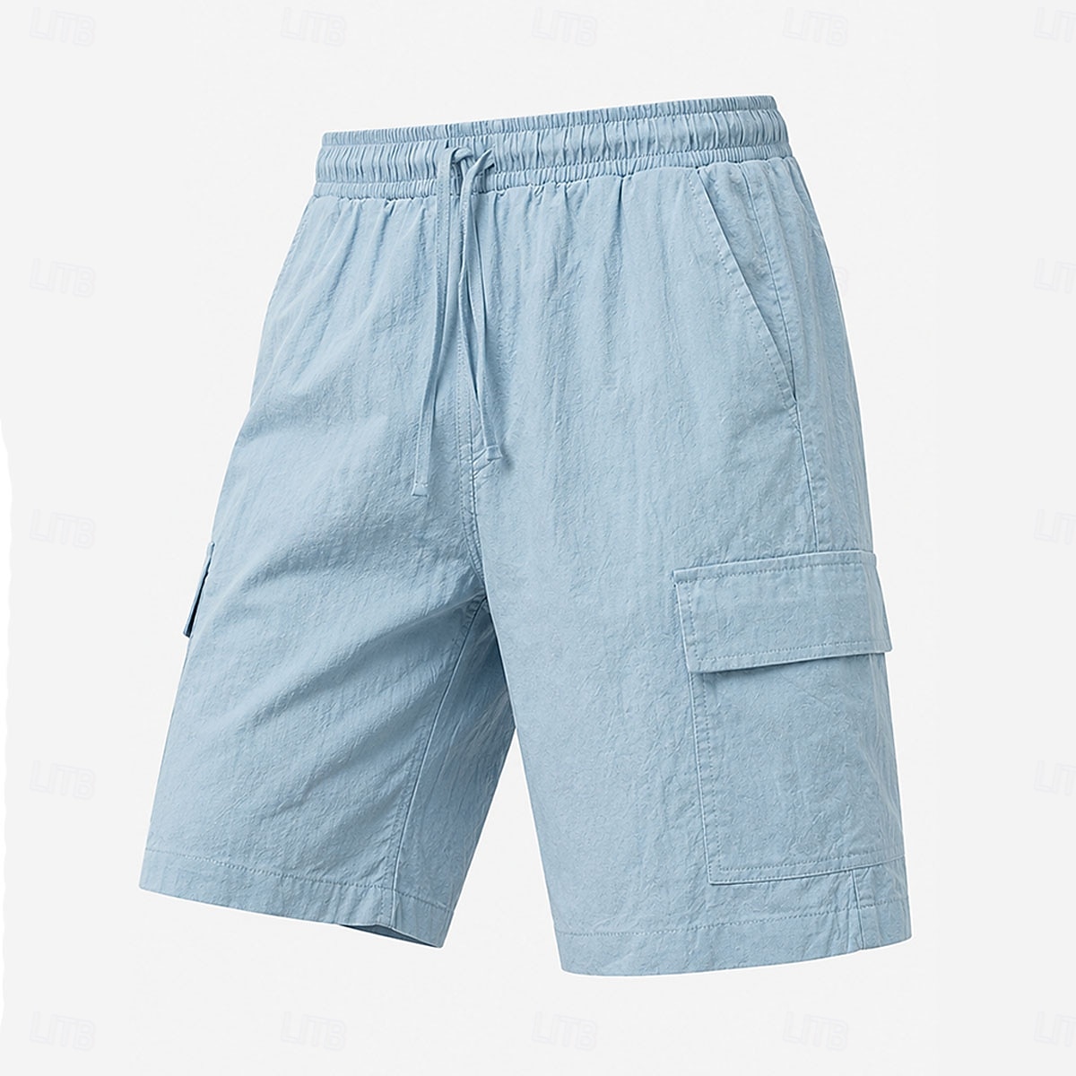 pantaloncini cargo da uomo in lino – vita elasticizzata con coulisse, multitasche, comodi &traspirante, casual, per tutti i giorni, estivo - blu, kaki, nero del 2026 a $35.99 –P1