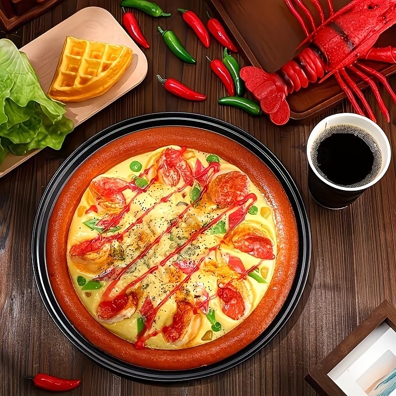Forma para pizza redonda de 30 cm (12 polegadas) revestida em aço carbono perfurado, 1/2 unidade. de 2026 por $14.99 –P3