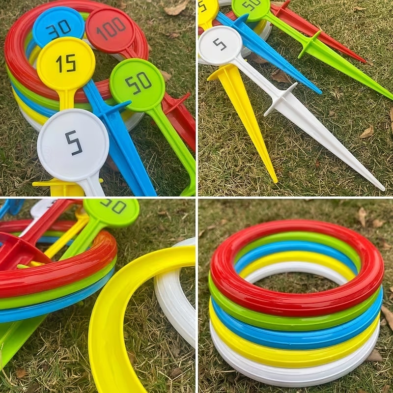 buitenringwerpset voor kinderen &Hoepelspel voor volwassenen, familiespel voor in de achtertuin met kleurrijke doelpalen en ringen, buitenspel voor tuin, strand, camping, speelgoed voor zomerfeestjes, 2026 - $14.99 –P6