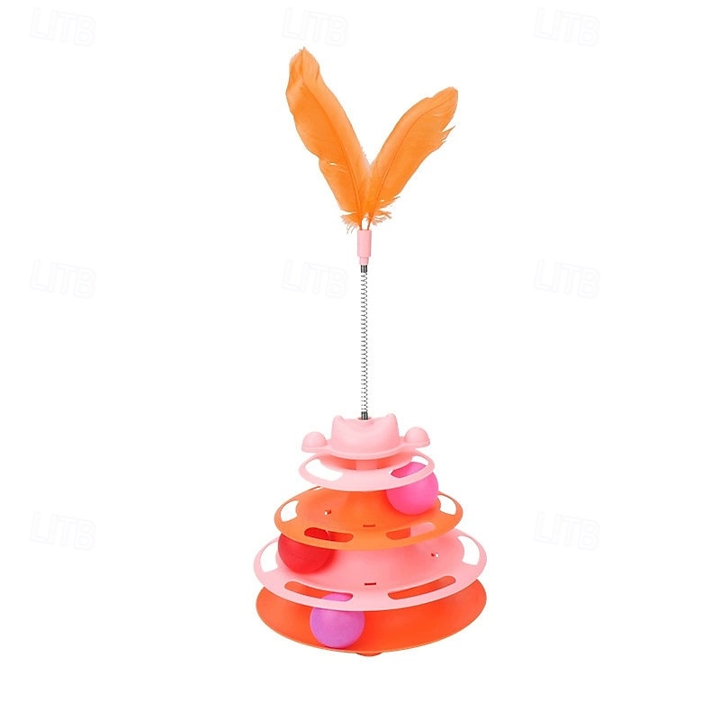 brinquedo para gato bola giratória prato de diversão para gato bastão de jogo automático para gato pena bola giratória brinquedo de torre espacial de 2026 por $22.99 –P6