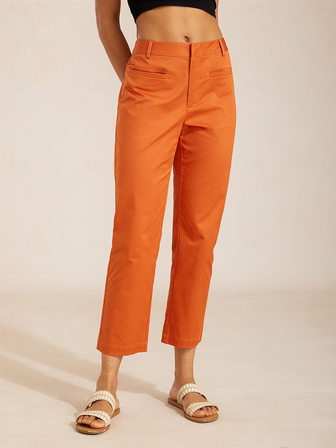 pantaloni corti e affusolati in twill di cotone fine del 2026 a $90.99 –P2