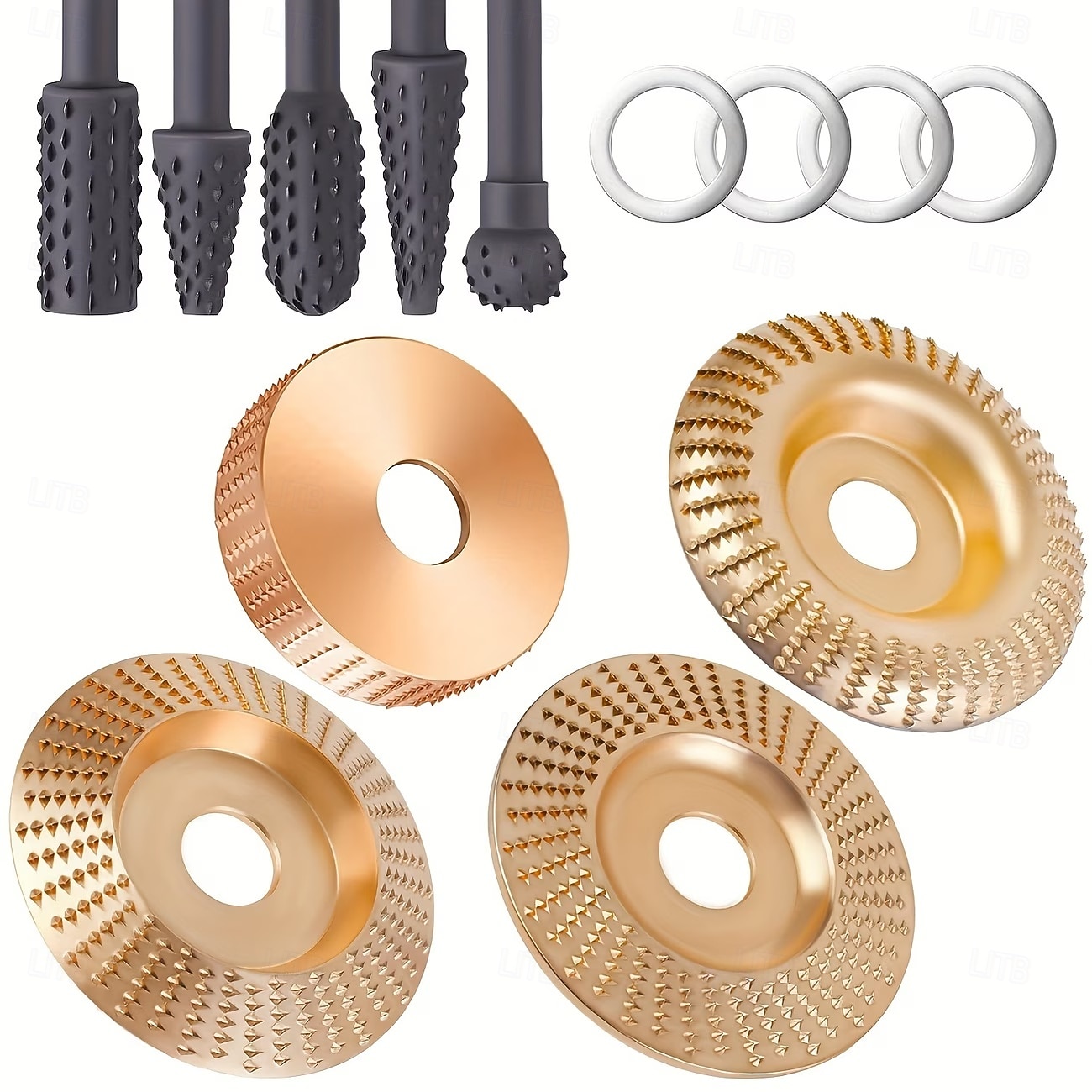 5/13/14Pcs Angle Grinder Wood Carving Disc Set, 4" Or 4 1/2" Angle Grinder with 5/8" Arbor, Grinding Wheel Shaping Discs for Wood Grinding, Stump Grinder, Wood Angle Grinder Additions 2026 - $23.99 –P3