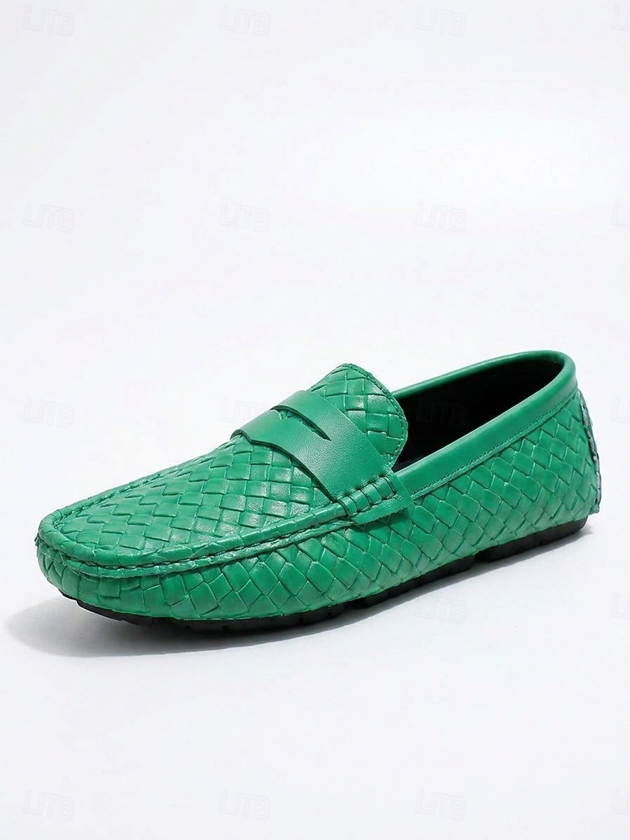 Mocassins masculinos brancos estilo penny loaf - sapatos leves e macios, fáceis de calçar - calçado refinado para noites de resort, jantares de férias, encontros na praia e um estilo elegante e descontraído. de 2026 por $42.99 –P9