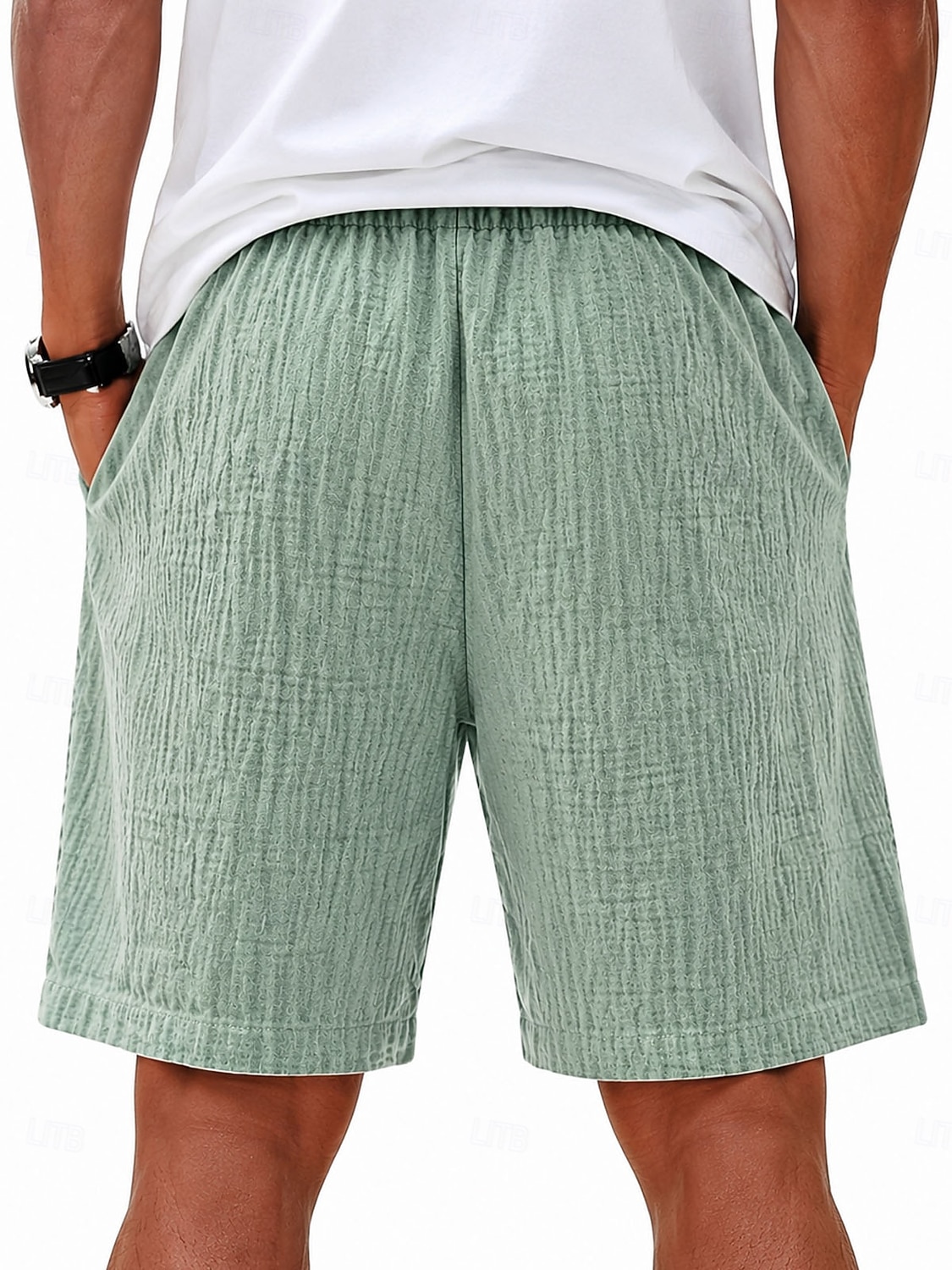 Men's Shorts Summer Shorts Beach Shorts Casual Shorts Drawstring Elastic Waist Solid Color Comfort Knee Length Daily Outdoor Streetwear Fashion Retro Vintage Blue White Micro-elastic 2026 - $25.99 –P6