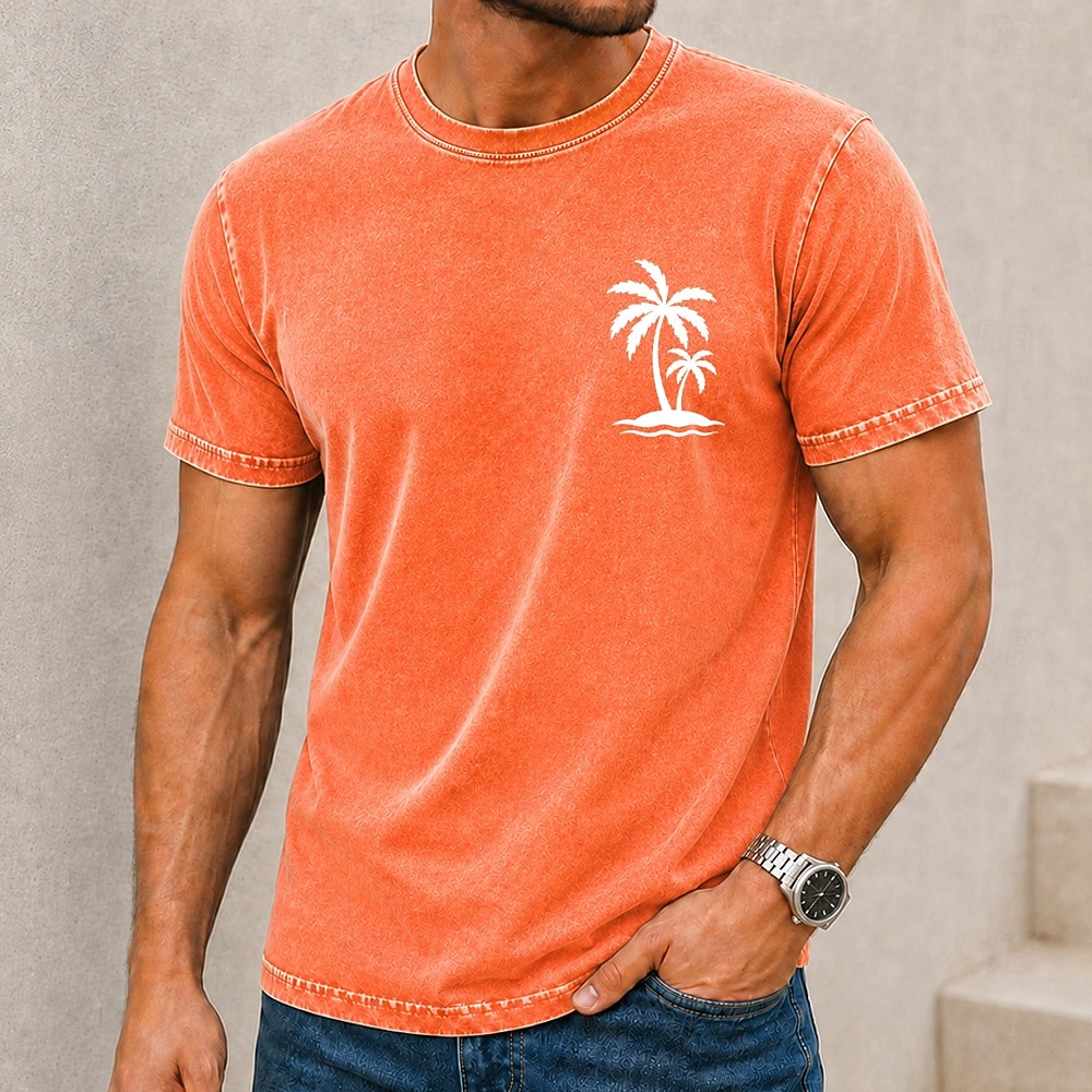 Homme Tropical Cocotier Chemise délavée à l'acide T-shirt épais Manche Courte T-shirt DTG Col ras du cou Chemise Vacances Hawaïen Quotidien Fête Bleu Rose Claire Orange Printemps & Été Vêtement Tenue de 2026 ? $27.99 –P1