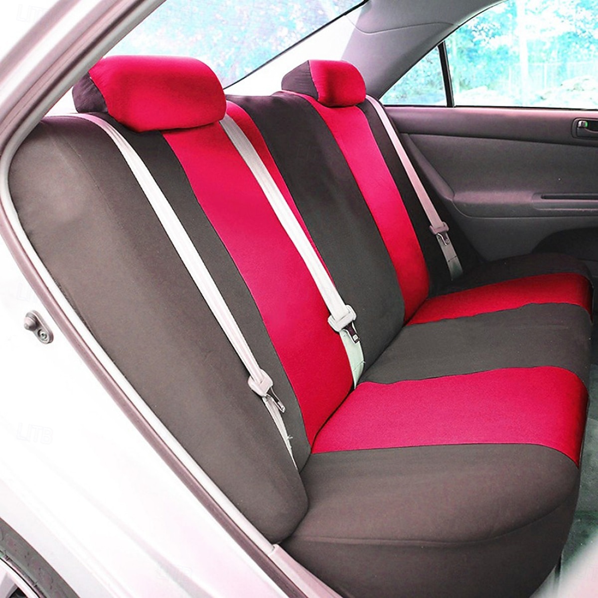 Universal Car Seat Covers Full Set, Breathable Cloth Automotive Seat Protectors with Sporty Two-Tone Design, Airbag Compatible Interior Accessories for Most Sedan, SUV, Truck, Van, 9PCS 2026 - $26.99 –P7