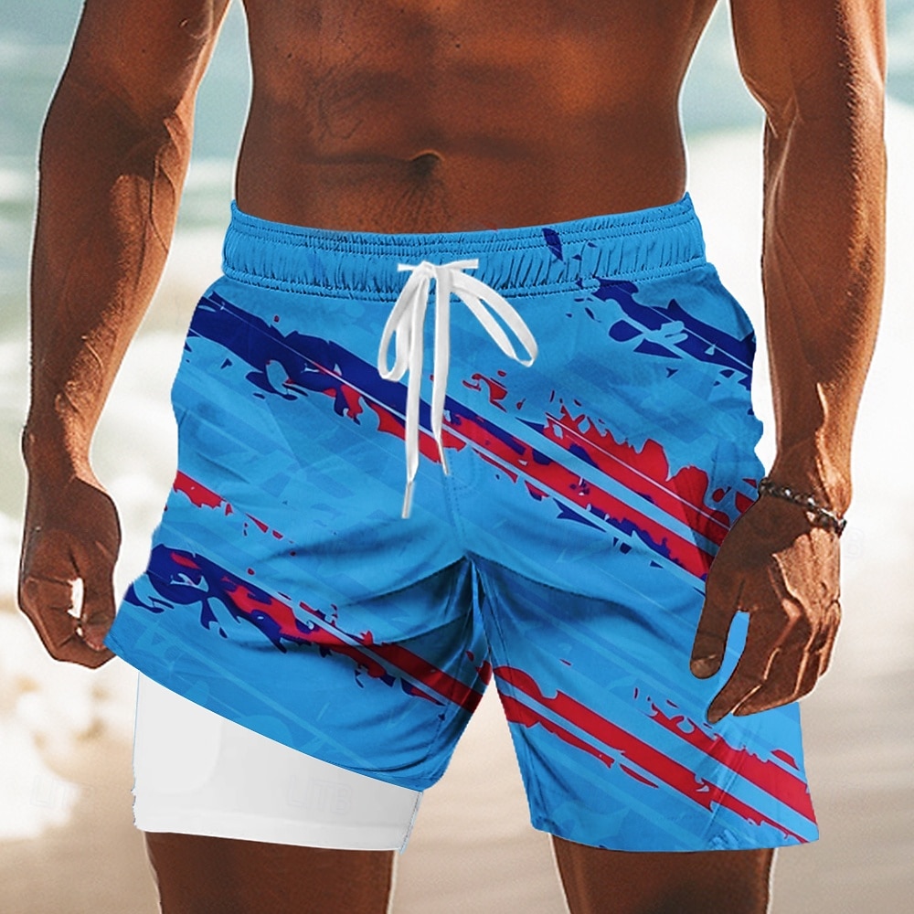 Costumi da bagno patriottici con la bandiera americana a stringa e tasche laterali per il 250° anniversario degli uomini del 2026 a $22.99 –P2