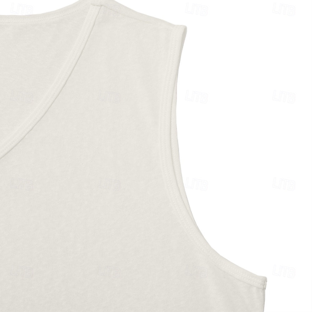 Herren Tanktop aus Leinen Ärmelloses Shirt Unterhemd Ärmellos V Ausschnitt Sommer Einfach Mode Basic Böhmische Schlank Weich Strand Urlaub Alltagstauglich Schwarz Weiß Blau Top T-Shirt für Herren 2026 - $13.99 –P15