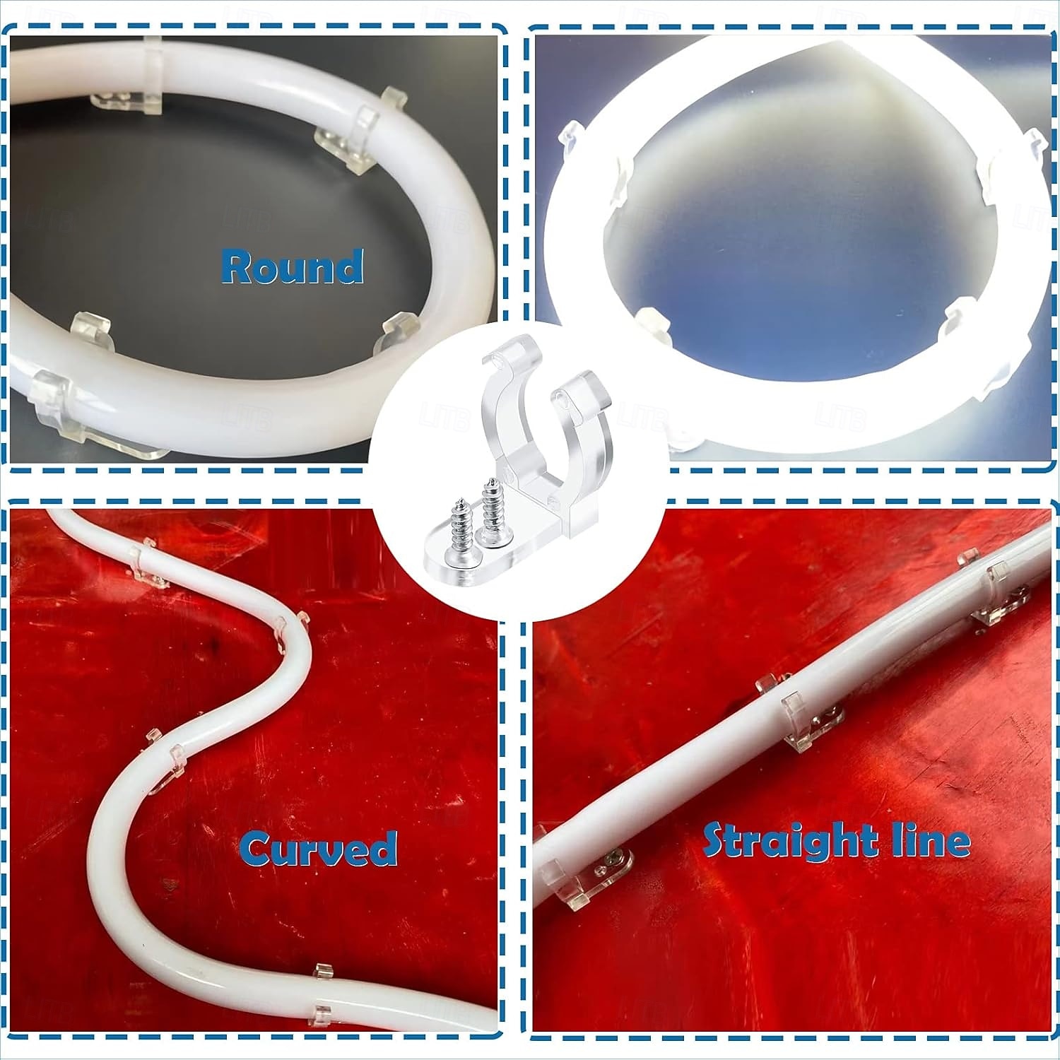 20-200 stuks 1/2 inch clips, geschikt voor 10-15 mm LED-touwverlichting, met 40-400 schroeven voor PVC-touwverlichting buitenshuis, ideaal voor kerst en bruiloften. 2026 - $8.99 –P9