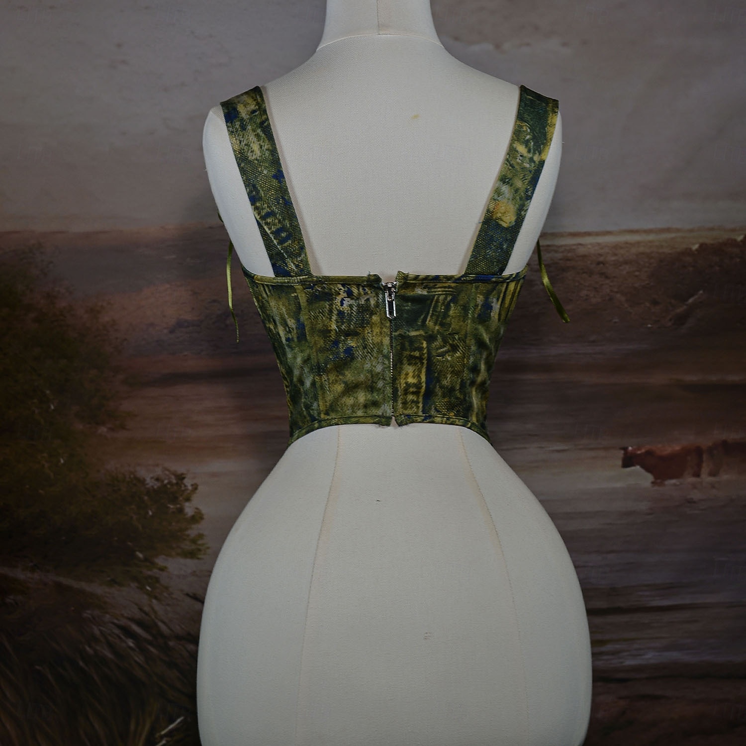 Medieval Renascentist Cottagecore Corset Corsaj Zana Cu Șiret Pictură în Ulei Costume de fancy Pentru femei Fantezie Halloween Carnaval Casul / Zilnic Târgul Renașterii LARP Adulți Corset Primavara 2026 - $51.99 –P2