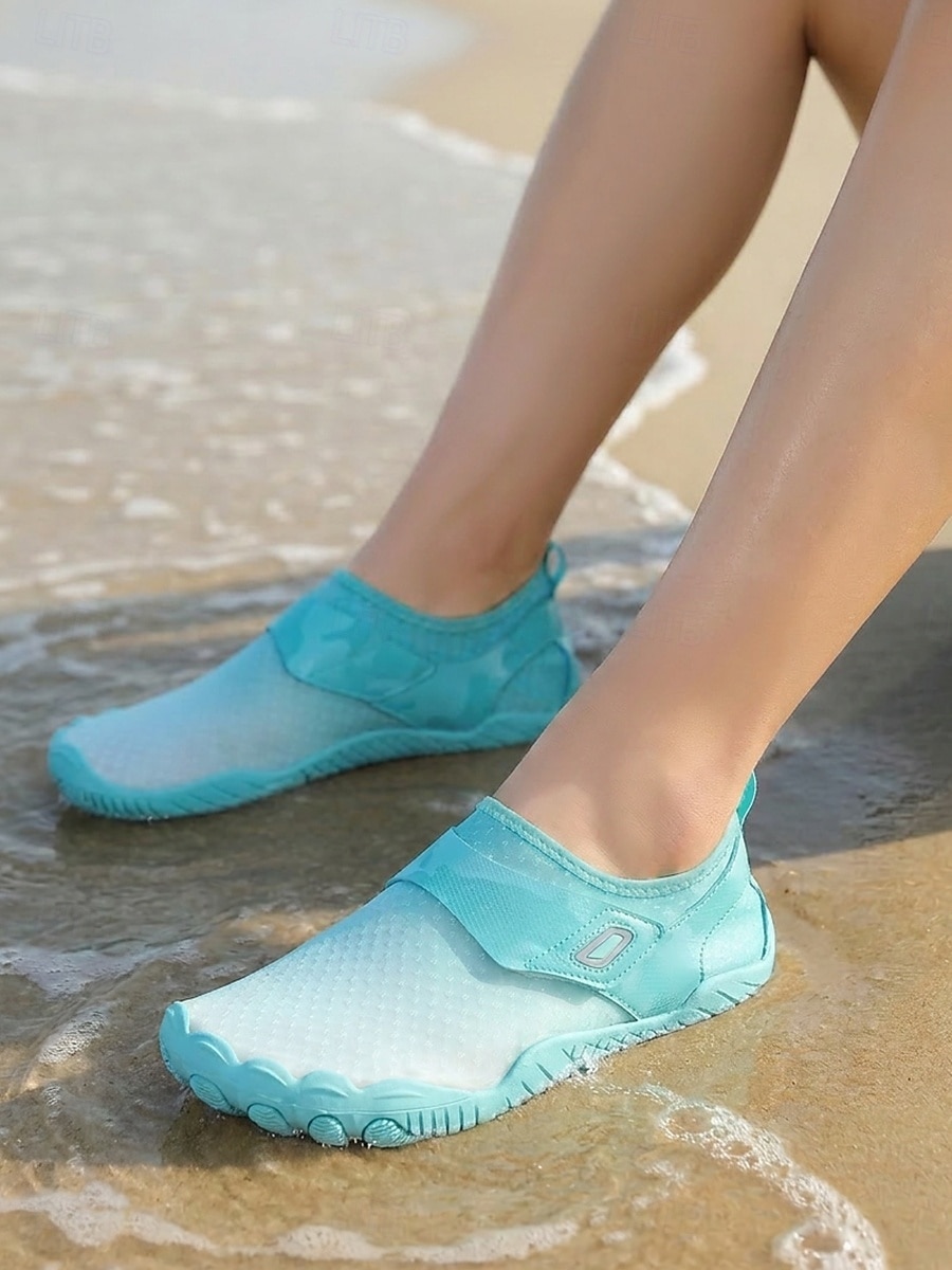 Bequeme blaue Damen-Wasserschuhe mit rutschfester Sohle &Magic Tape – atmungsaktive, schnelltrocknende Schuhe zum Wandern, für Strand, Pool und Schnorcheln &Wassersport 2026 - $32.99 –P5
