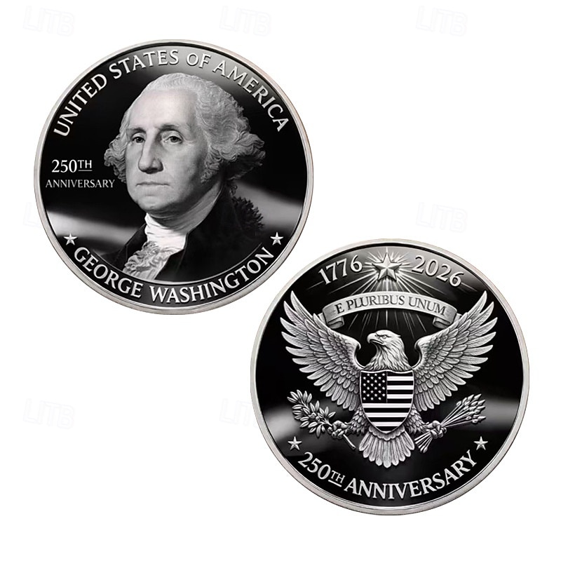 U.S. 250th Anniversary Commemorative Coin George Washington 1776–2026, Patriotic Eagle & Liberty Design, Collectible American Independence Souvenir 2026 - $19.99 –P1