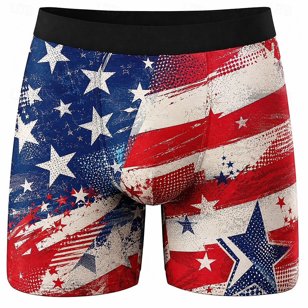 4. Juli 2026 250. Herren Adler US Flagge Dehnbare Boxershorts Badeshorts Boxer-Badeshorts Patriotisch Lässig Heim Strandurlaub Elastischer Bund Feuchtigkeitsableitend Atmungsaktive Unterwäsche 2026 - $17.99 –P4