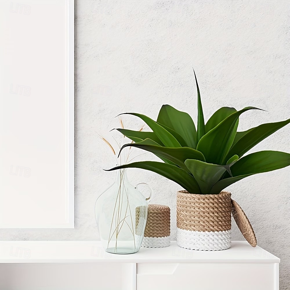 2 plantas artificiais de agave grandes com 18 folhas cada, folhagem tropical artificial realista para decoração de interiores e exteriores, perfeitas para casa, escritório, jardim, varanda e para de 2026 por $32.99 –P8