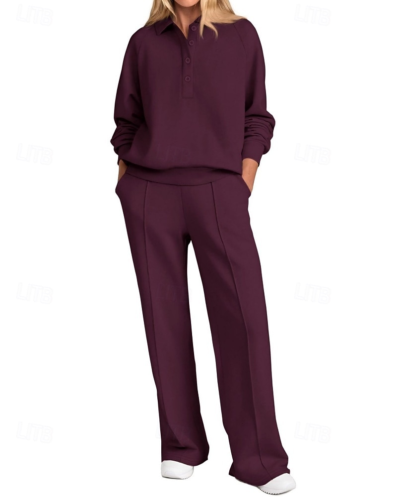 Damen Pullover-Trainingsanzug-Sets 2-teiliger Trainingsanzug Lounge-Outfits  Kordelzug mit Tasche Einfarbig Sportbekleidungsset Herbst Dunkelgrau Schwarz Fitnessstudio Fitnesstraining Leger Winddicht 2026 - $46.99 –P20