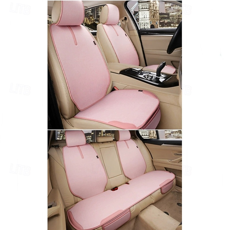 Ensemble complet de 7 housses de siège auto universelles, coussins avant et arrière en lin respirant avec protections de dossier, compatibles avec les airbags pour la plupart des voitures, SUV et de 2026 ? $98.99 –P3