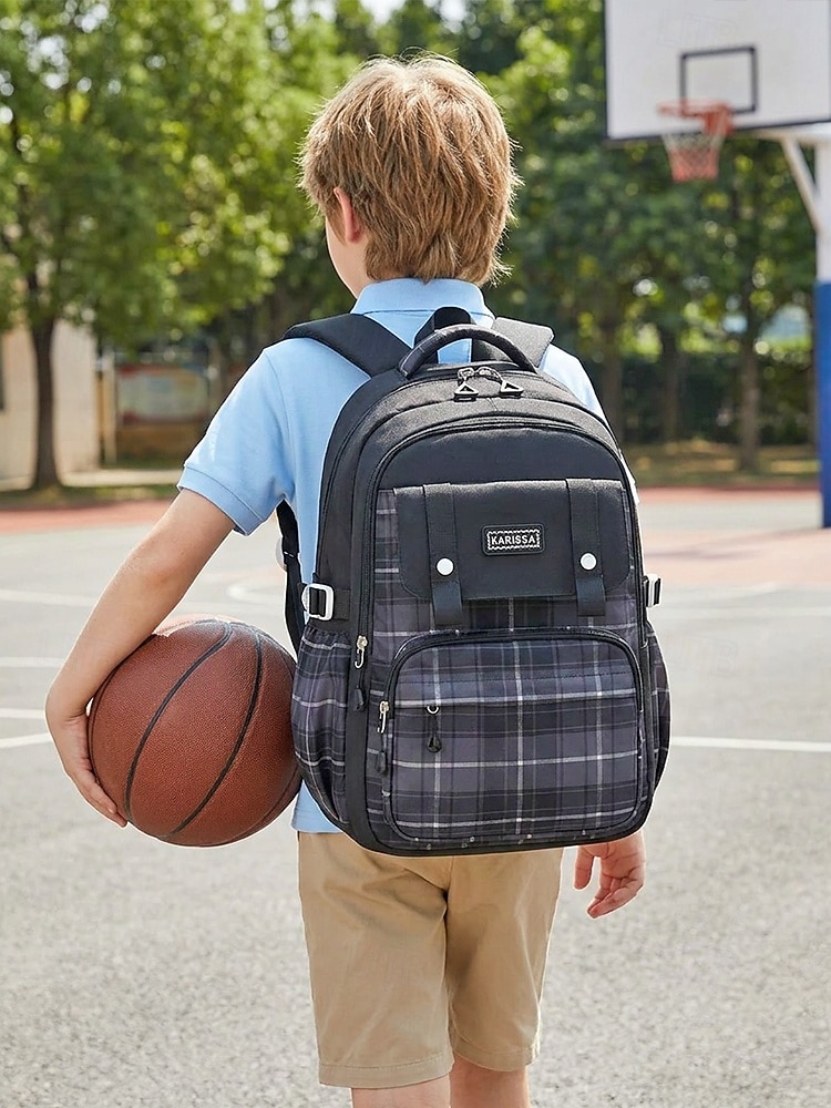 Girls Plaid Backpack for School, Large Capacity Multi Pocket Polyester Bookbag, Cute Pink Travel School Backpack with Laptop Compartment, Water Resistant for Elementary & Middle School 2026 - €36.99 –P3