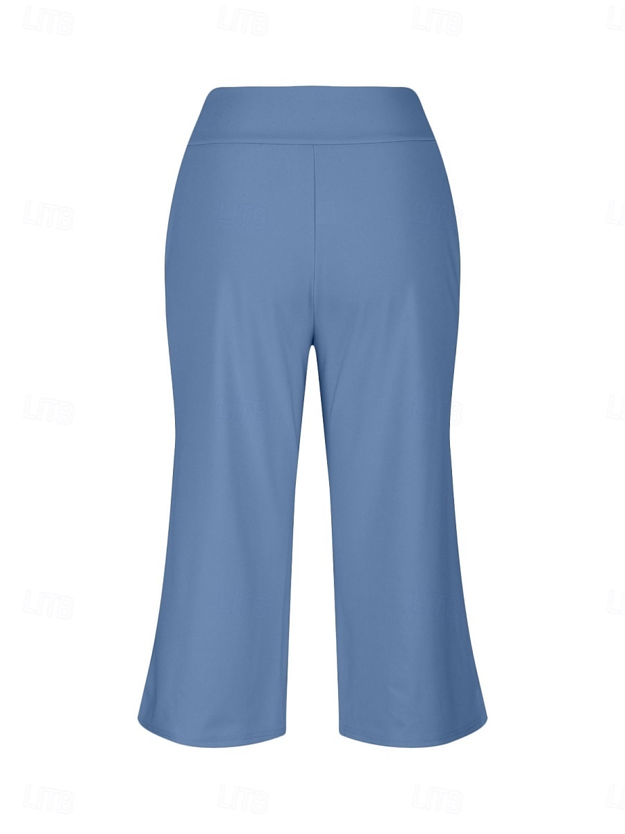 Per donna Pantaloni capri Pantaloni da yoga Gamba larga Moda Streetwear Casual Lunghezza al polpaccio Misura del girovita medio Semplice Tasca Comodo Comodità Morbido Elasticizzato All'aperto Vacanza del 2026 a $18.99 –P5