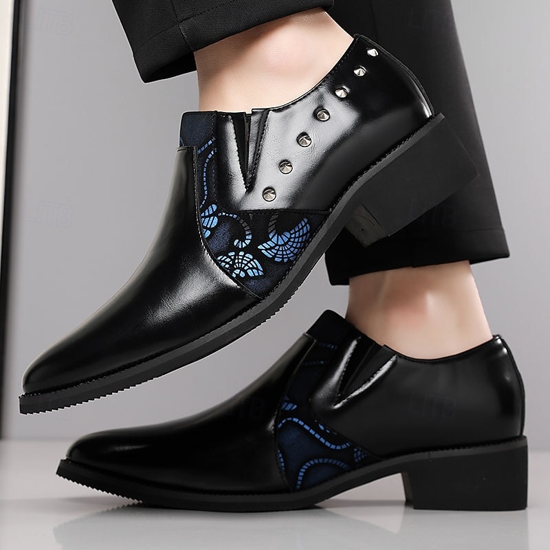 Men's Brown Side-Cut Derby Shoes Stud Detail Fashion Dress Shoes Elegant Statement Gentleman Footwear for Weddings, Banquets, Parties and Evening Occasion Wear 2026 - $46.99 –P8