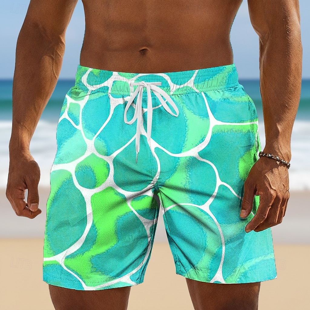 Men's Geometric Pattern Abstract Art Swim Trunks Bathing Suits Swim ...