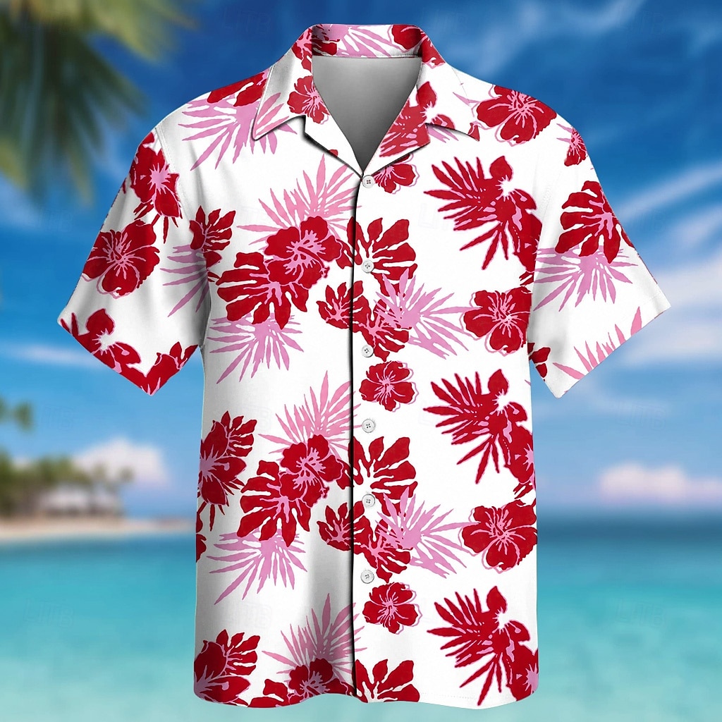 Homme Fleuri Cocotier Plantes Tropicales Chemise hawaïenne Chemises tropicales Chemise Aloha Manche Courte Hawaïen Quotidien Vacances à la Plage Été Printemps Col Rabattu Impression 3D Chemises de 2026 ? $25.99 –P3
