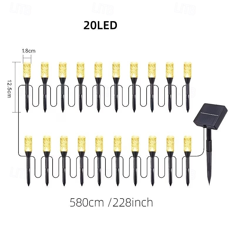 Outdoor Solar Lights Colorful LED Icicle Garden Stake Lights, IP65, Warm Glow Landscape Lighting, Ideal for Courtyards, Lawns, Patios, Walkways, Fences, And Party Decorations Lighting  10led / 20led 2026 - $35.99 –P14