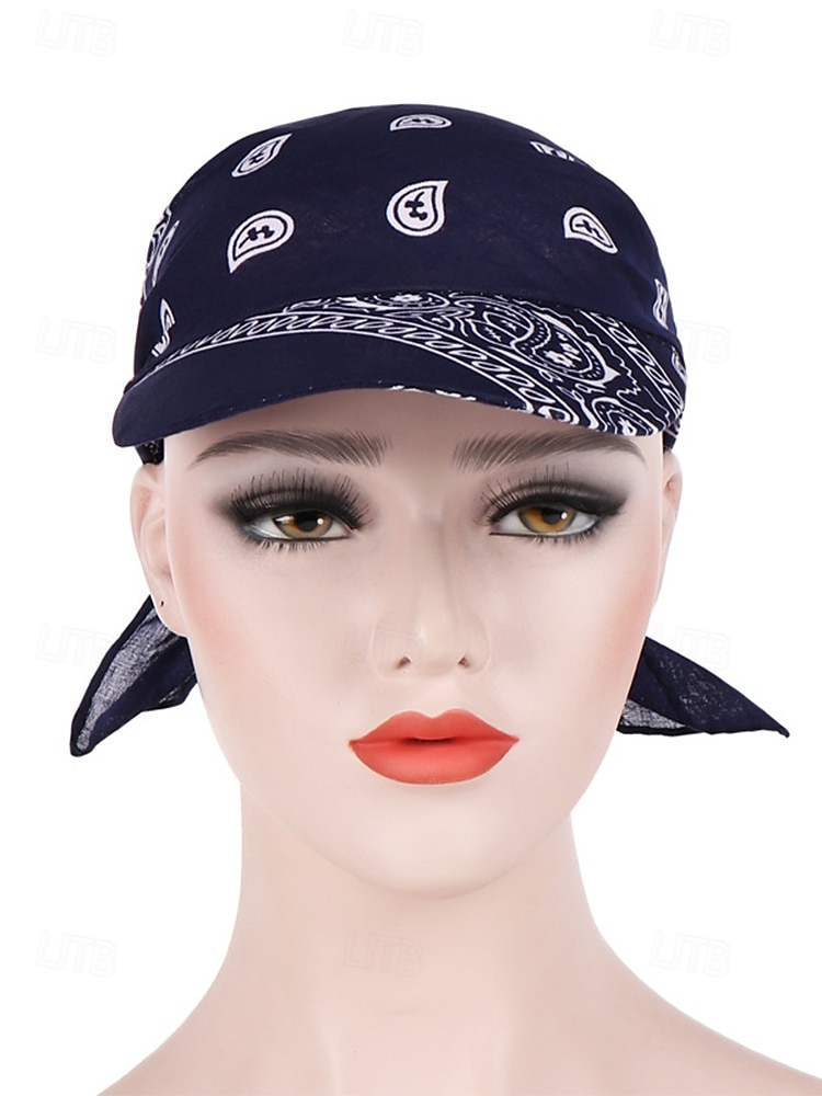 Cappello da baseball da donna con bandana, traspirante, in poliestere, con laccetti posteriori, ideale come cappello da sole, con stampa paisley, perfetto per vacanze estive al mare, equitazione, del 2026 a $9.99 –P6