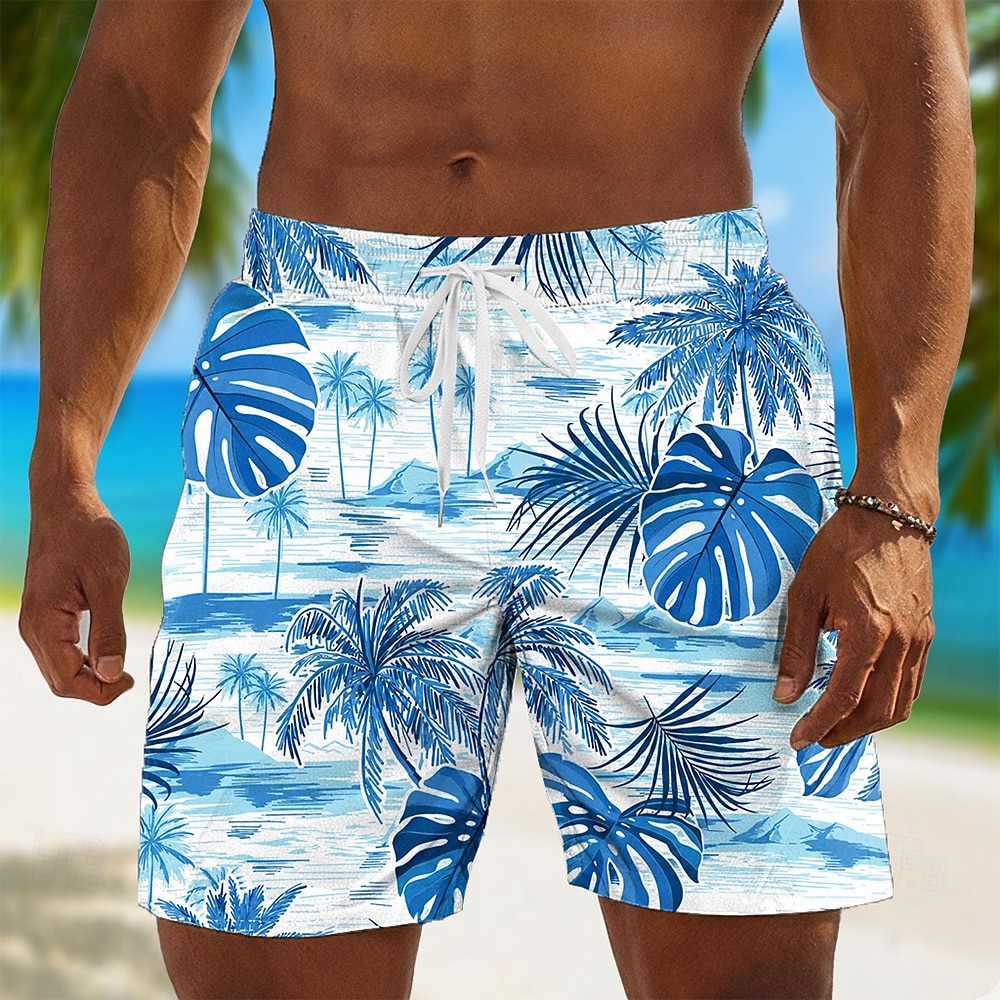 Men's Coconut Tree Tropical Plants Swim Trunks Bathing Suits Swim Shorts Board Shorts Mid Waist Hawaiian Daily Beach Vacation Wear Side Pockets Mesh Lining Elastic Drawstring Waist Designer Clothing 2026 - $20.99 –P1