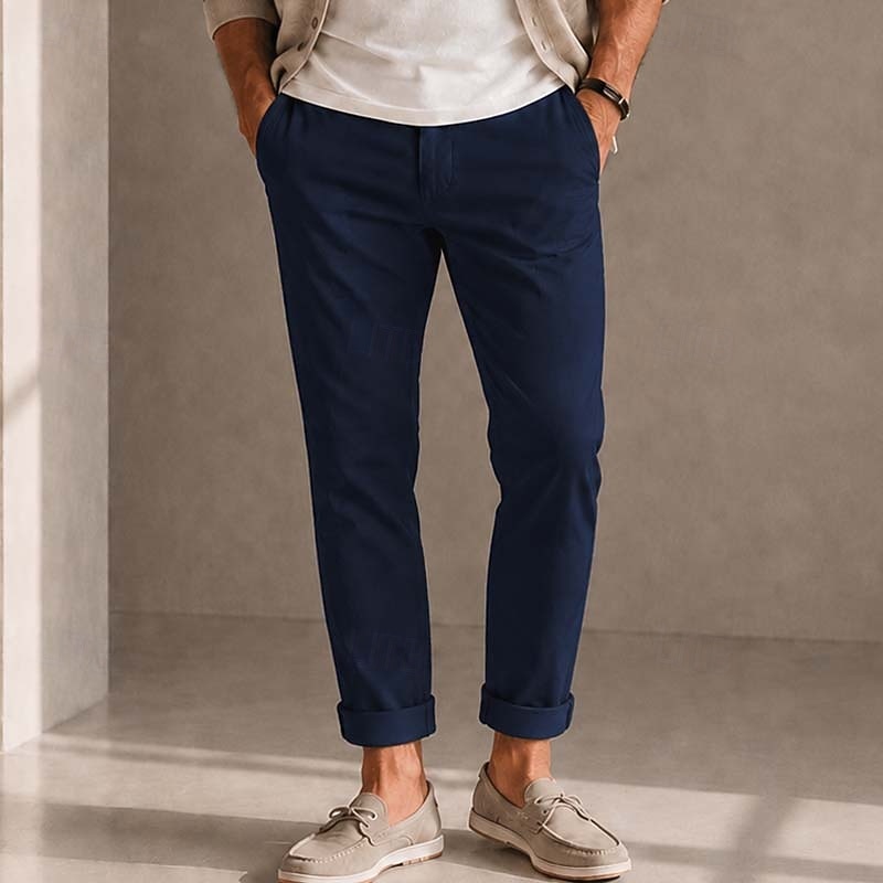 pantaloni chino da uomo casual neri e bianchi micro-elastici del 2026 a $39.99 –P2