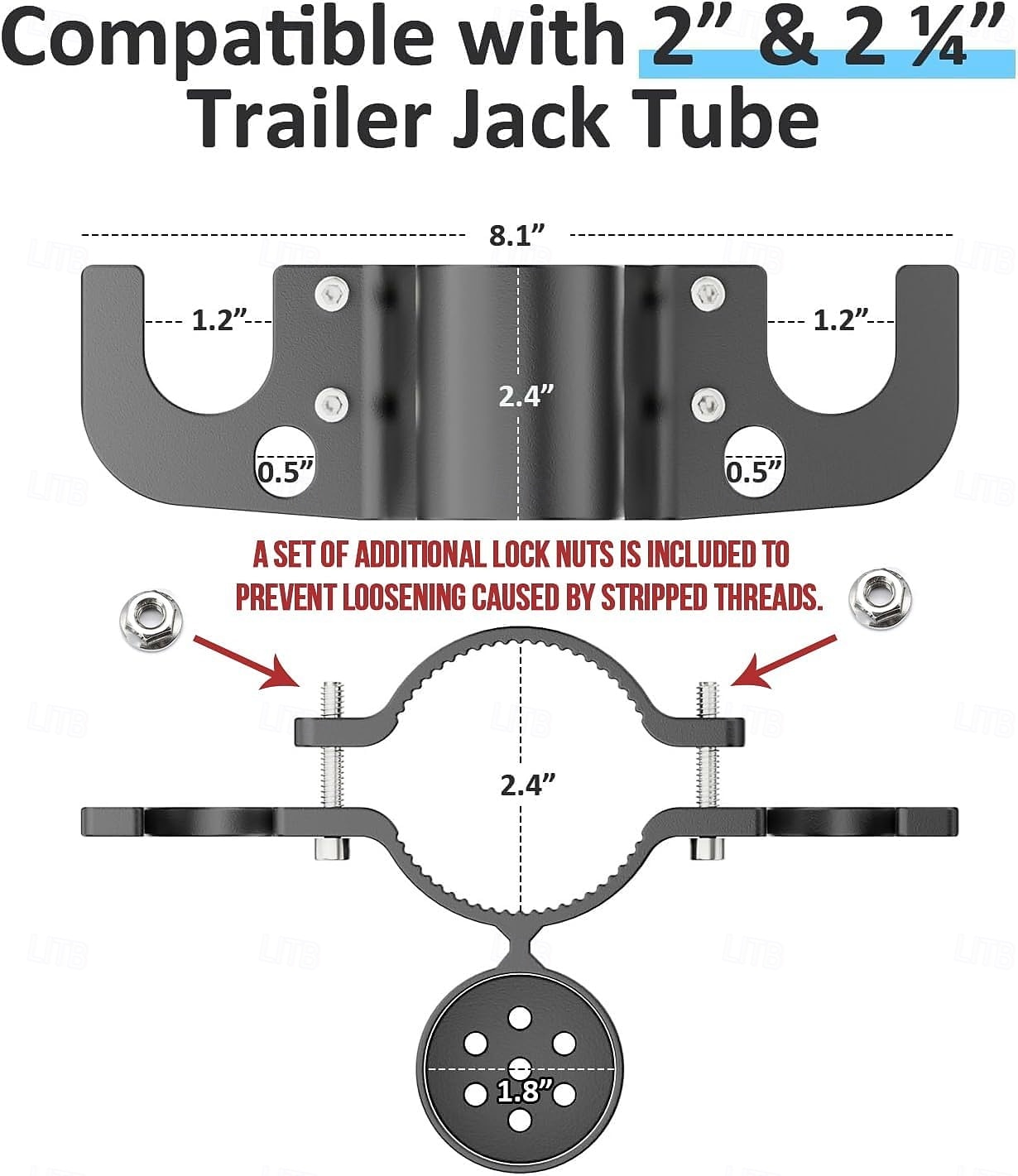 Aluminum Trailer Towing Chain Organizer & 7-Way Plug Holder, Trailer Chain Holder, Trailer Towing Organizer Powder Coating, Heavy-Duty RV Tongue Jack Accessories for Outside Travel Camper 2026 - $28.99 –P10