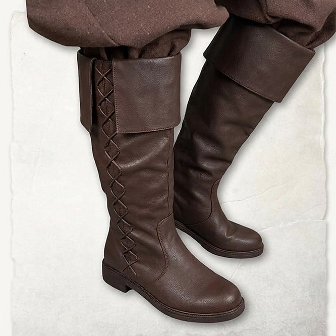 Medieval Renaissance Shoes Flat Jazz Boots Viking Crusader Fancy Dress Men's Unisex Pirate Steampunk Halloween Carnival Masquerade Party / Evening LARP Ren Faire Adults' Shoes 2026 - $58.99 –P4