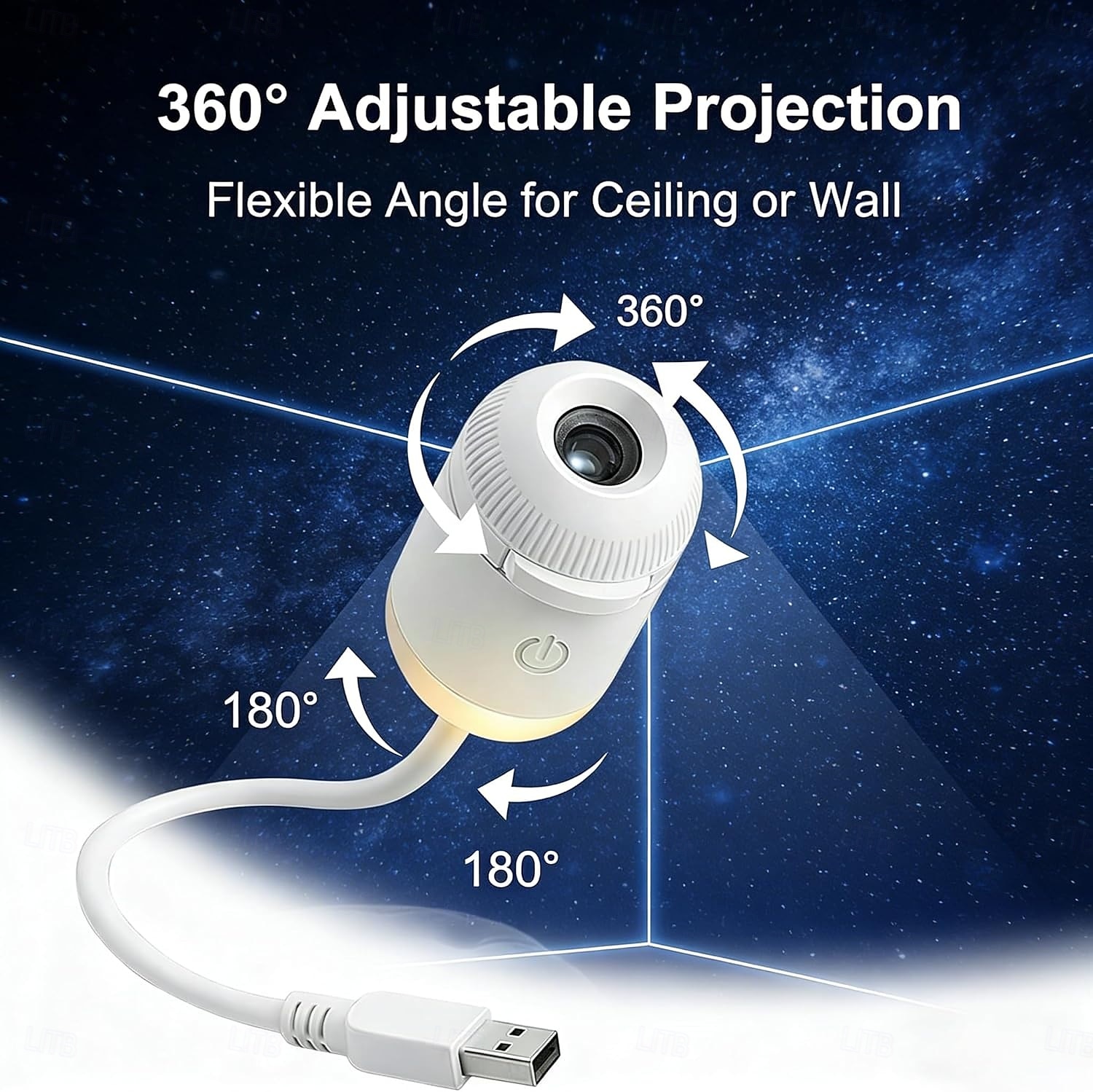 Galaxy Starry Sky Night Light Projector 2 in 1 Portable with 12 ...