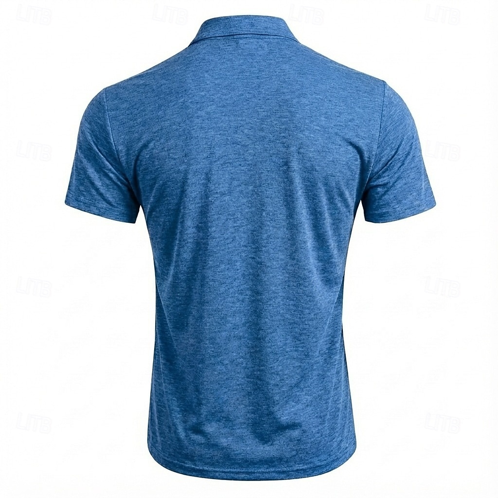 Men's Polo Shirts Zip Polo Casual Daily Quarter Zip Short Sleeve Fashion Basic Plain Lightweight Quarter Zip Summer Spring Blue White Pink Dark Green Purple Orange Polo Shirts 2026 - $21.99 –P20
