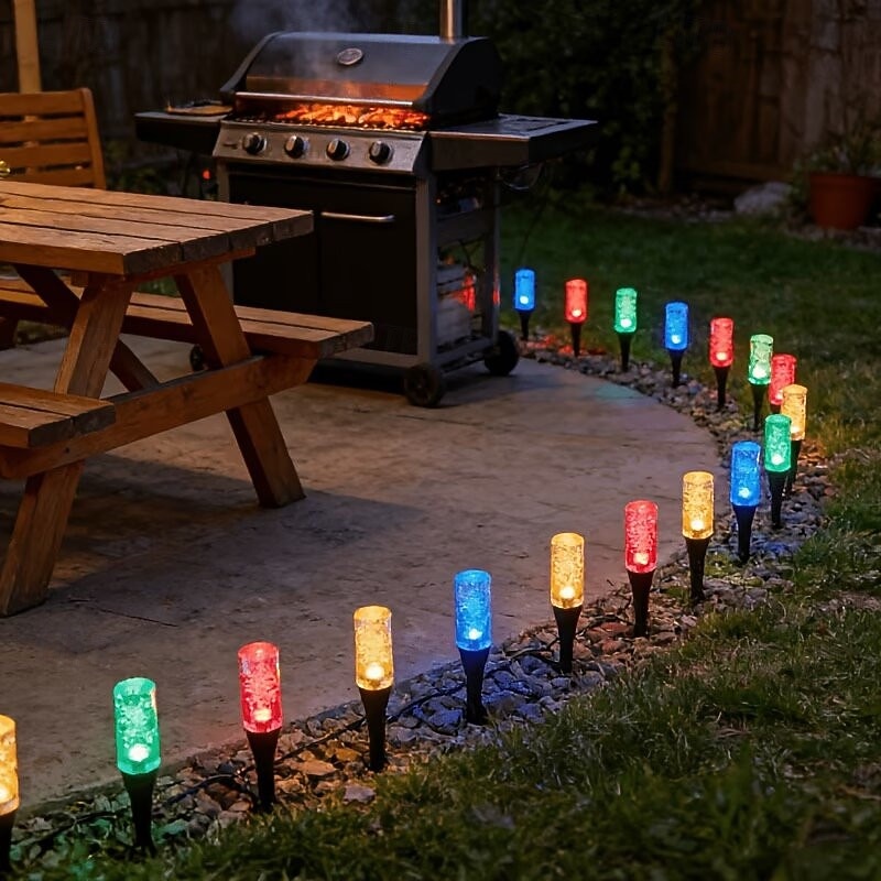 Outdoor Solar Lights Colorful LED Icicle Garden Stake Lights, IP65, Warm Glow Landscape Lighting, Ideal for Courtyards, Lawns, Patios, Walkways, Fences, And Party Decorations Lighting  10led / 20led 2026 - $35.99 –P10