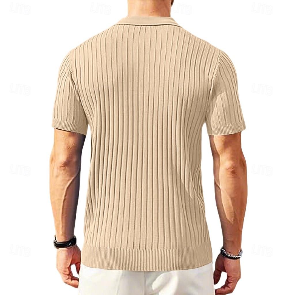 Pánské Polokošile Polo na zip Ležérní Denní Klopa Krátký rukáv Módní Základní Bez vzoru Lehká váha Čtvrtletní zip Léto Jaro Černá Bílá Námořnická modř Khaki Armádní zelená Polokošile 2026 - $24.99 –P20