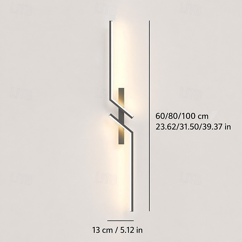 Lámpara de pared LED negra, moderna lámpara lineal de metal para montaje en pared, aplique de pared LED para interiores, diseño de tira larga, lámpara de pared para interiores para sala de estar, dormitorio, porche. 2026 - $121.99 –P1