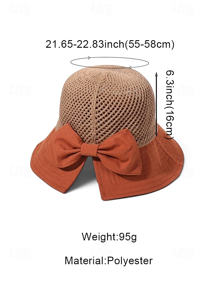 Women's Wide Brim Sun Hat with Bow, Breathable Polyester Mesh Summer Beach Hat, Foldable UV Protection Vacation Cap for Travel, Garden Party, Resort, Outdoor Casual Wear 2026 - $11.99 –P11