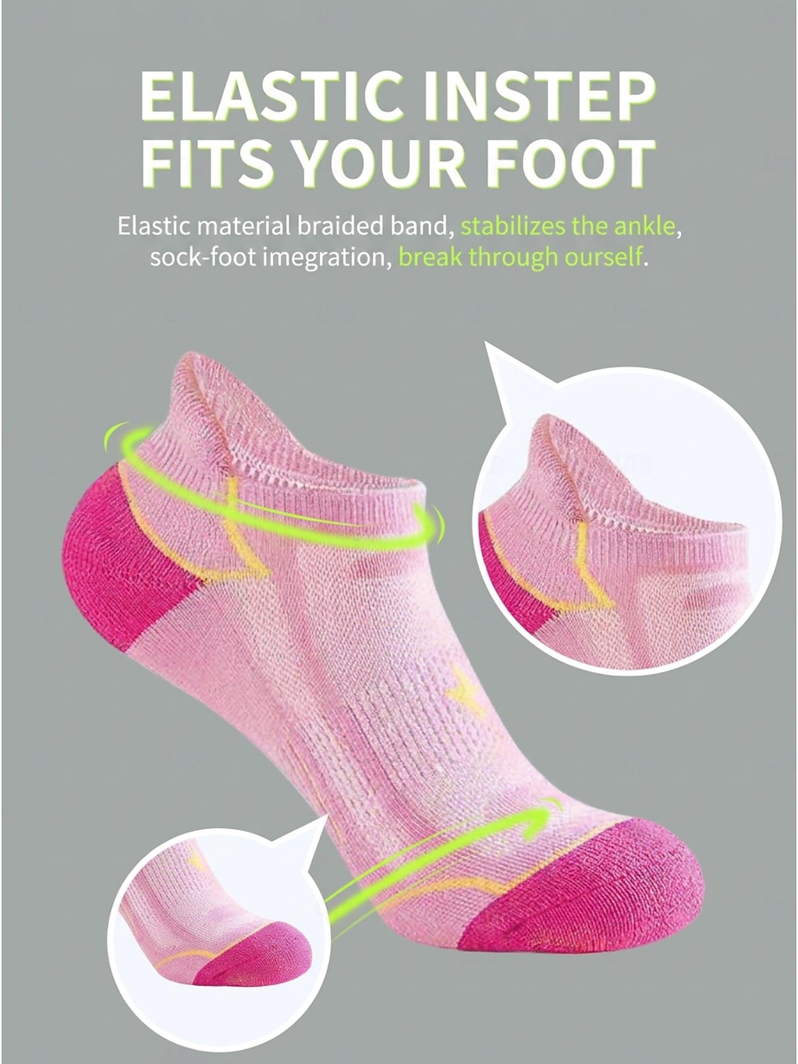 Meias femininas de cano curto, 6 pares, acolchoadas em algodão, para corrida, respiráveis e ideais para uso diário, academia, caminhada e fitness. de 2026 por $14.99 –P4