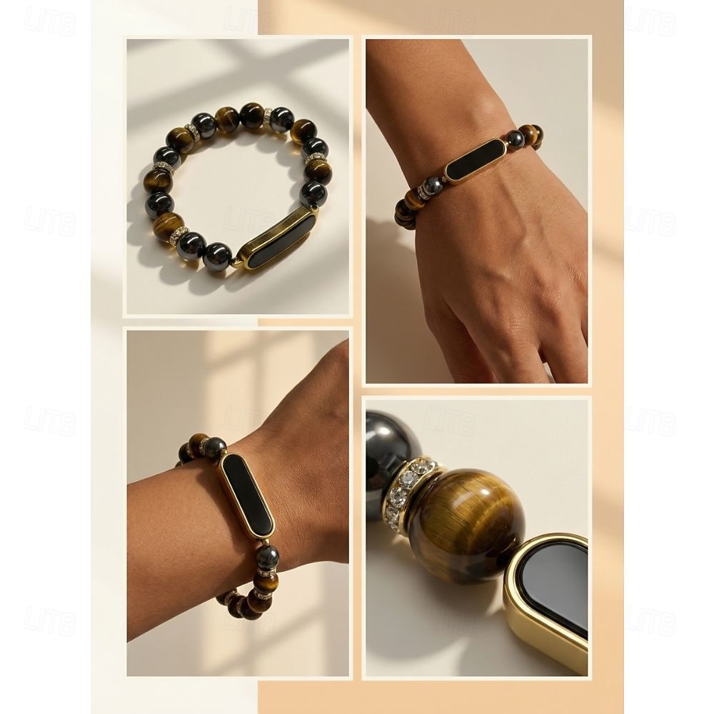Elegantní chytrý náramek pro ženy, fitness tracker ve stylu šperků s perleťově bílým korálkovým designem, stylový tracker aktivit pro každodenní pohodu, módní chytrý náramek s šperky, dárek pro ni 2026 - $41.99 –P3