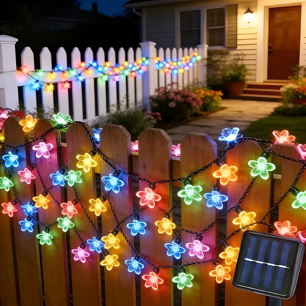 ηλιακά φωτιστικά κερασιάς 12m 100leds εξωτερικού χώρου αδιάβροχο διακοσμητικό φως νεράιδας με 8 λειτουργίες φωτισμού για αυλή, γκαζόν, διακοπές, γάμο, γιορτή της μητέρας, χριστουγεννιάτικη διακόσμηση 2026 - $25.99 –P11