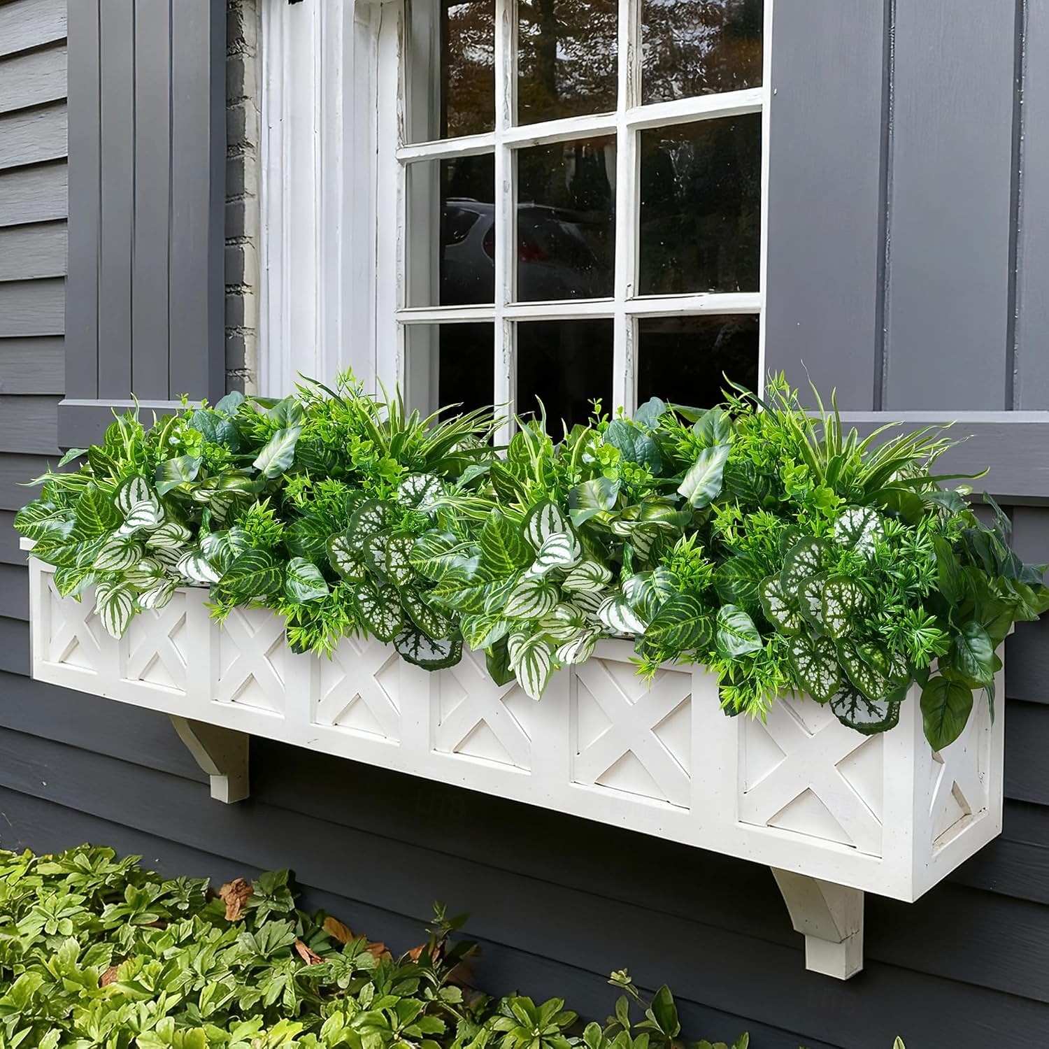20pcs Artificial Bunches Greenery Plants Fake Plastic Leaves with Stems UV Resistant Outside Faux Plants Bushes for Outdoor Patio Garden Front Porch Yard Decor 2026 - $31.99 –P4