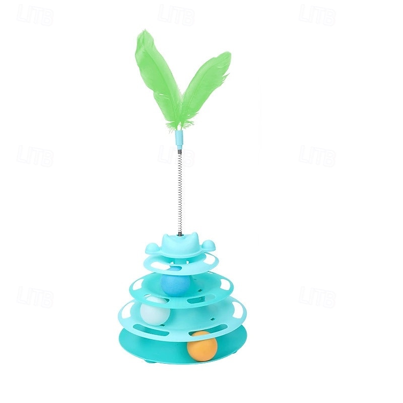 brinquedo para gato bola giratória prato de diversão para gato bastão de jogo automático para gato pena bola giratória brinquedo de torre espacial de 2026 por $22.99 –P7