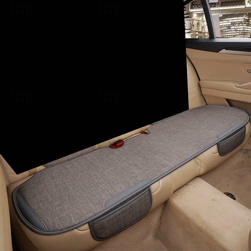 Universal Linen Car Back Seat Cushion, Breathable Rear Seat Pad with Storage Pockets, Non-Slip Seat Protector for Most Vehicles, SUVs, Trucks, Durable All-Season Bench Cover (Rear Seat Only) 2026 - $22.99 –P1