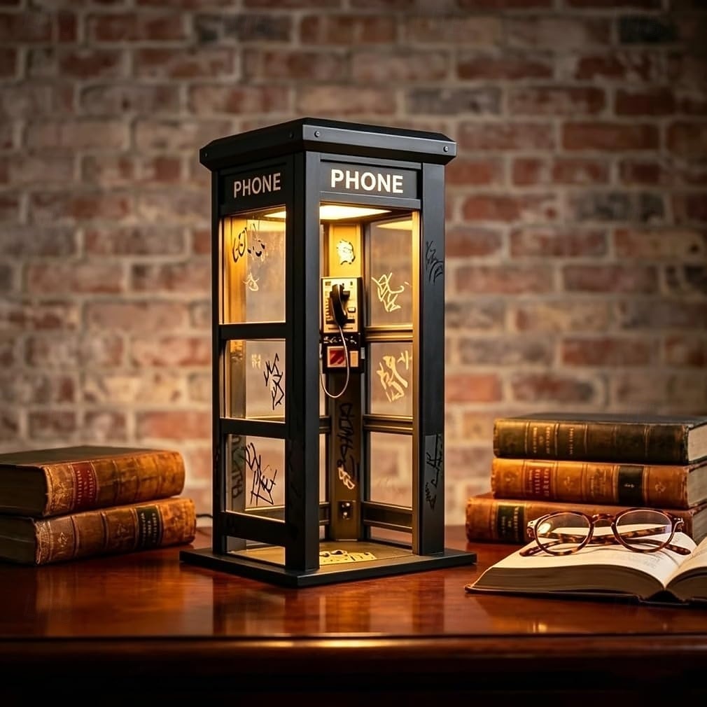Vintage Phone Booth Ambient Lamp, Retro Classic Design Warm LED Light, Phone Booth Lamp for Bedroom, Home Office, Study & Bar Decor 2026 - $30.99 –P1