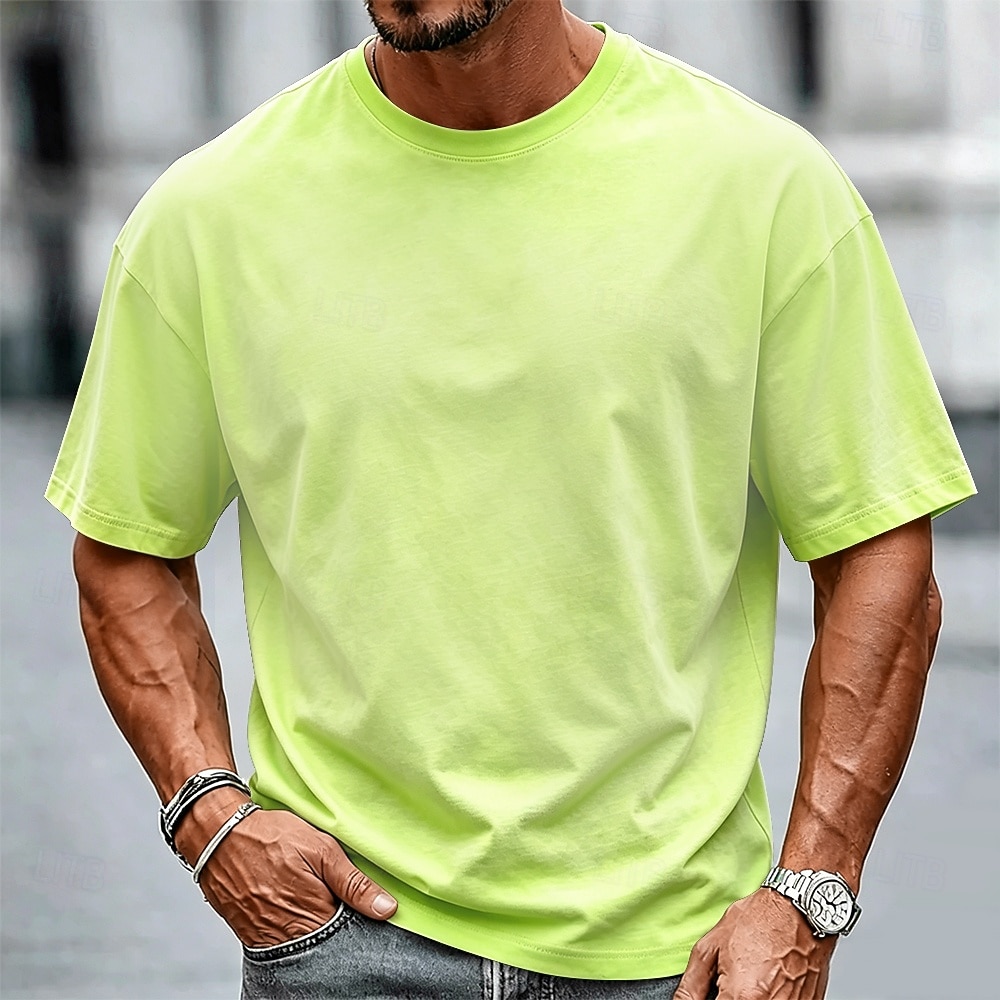Per uomo Tinta unica Camicia lavata con acido Maglietta pesante Manica Corta maglietta DTG Girocollo Camicia Moda Quotidiano Streetwear Ferie Nero Rosa Viola Primavera & Estate Abbigliamento S M L XL del 2026 a $27.99 –P1