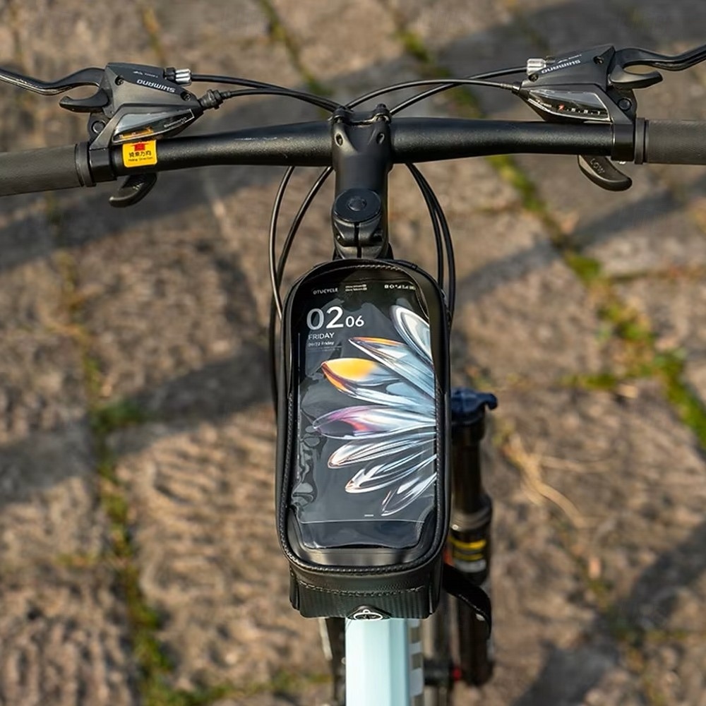 Bolsa para bicicleta com compartimento para celular de 7 polegadas, impermeável, para quadro frontal, compatível com telas sensíveis ao toque, ideal para mountain bike e bicicletas de estrada. Feita de 2026 por $28.99 –P14