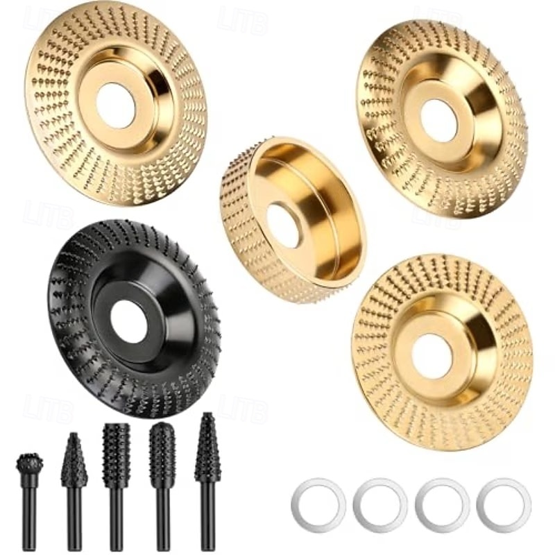 5/13/14Pcs Angle Grinder Wood Carving Disc Set, 4" Or 4 1/2" Angle Grinder with 5/8" Arbor, Grinding Wheel Shaping Discs for Wood Grinding, Stump Grinder, Wood Angle Grinder Additions 2026 - $23.99 –P2